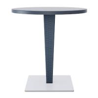 Riva Wickerlook Resin Round Dining Table Gray 28 inch. ISP882-DG - 1