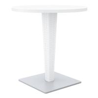 Riva Wickerlook Resin Round Dining Table White 28 inch. ISP882-WH