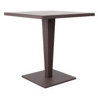 Riva Wickerlook Resin Square Dining Table Brown 28 inch. ISP884-BR