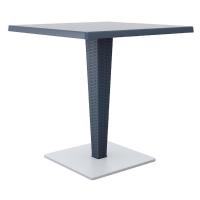 Riva Wickerlook Resin Square Dining Table Gray 28 inch. ISP884-DG