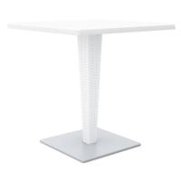 Riva Wickerlook Resin Square Dining Table White 28 inch. ISP884-WH