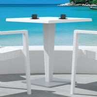 Riva Wickerlook Resin Square Dining Table White 28 inch. ISP884-WH - 3