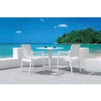 Riva Wickerlook Resin Square Dining Table White 28 inch. ISP884-WH - 9