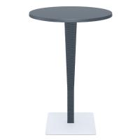 Riva Wickerlook Resin Round Bar Table Rattan Gray 28 inch. ISP886-DG - 1