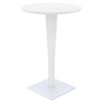Riva Wickerlook Resin Round Bar Table White 28 inch. ISP886-WH