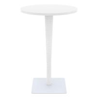Riva Wickerlook Resin Round Bar Table White 28 inch. ISP886-WH - 1