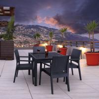 Miami Wickerlook Resin Patio Dining Set 5 Piece Rattan Gray ISP990S-DG