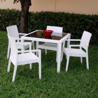 Miami Wickerlook Square Dining Set 5 Piece White ISP990S-WH - 6