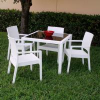 Miami Wickerlook Resin Patio Dining Set 5 Piece Rattan Gray ISP990S-DG - 6