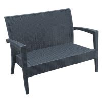 Miami Resin Wickerlook Conversation Set 6 piece Rattan Gray with Cushion ISP991S-DG - 1