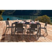 Miami Wickerlook Resin Patio Dining Set 7 Piece Rectangle Rattan Gray ISP997S-DG - 3