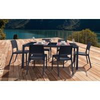 Miami Wickerlook Resin Patio Dining Set 7 Piece Rectangle Rattan Gray ISP997S-DG - 4