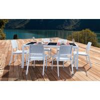 Miami Wickerlook Resin Patio Dining Set 7 Piece Rectangle Rattan Gray ISP997S-DG - 6