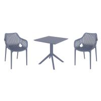 Air XL Dining Set with Sky 27" Square Table Dark Gray S007108-DGR-