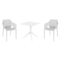 Air XL Dining Set with Sky 27" Square Table White S007108-WHI-