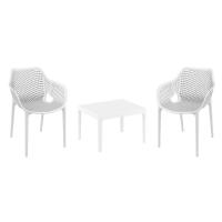 Air XL Conversation Set with Sky 24" Side Table White S007109-WHI