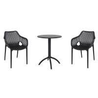 Air XL Bistro Set with Octopus 24" Round Table Black S007160-BLA - 1