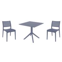 Ares Dining Set with Sky 31" Square Table Dark Gray S009106-DGR