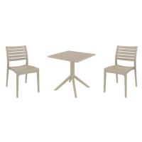 Ares Dining Set with Sky 27" Square Table Taupe S009108-DVR
