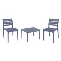 Ares Conversation Set with Sky 24" Side Table Dark Gray S009109-DGR-