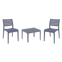 Ares Conversation Set with Sky 24" Side Table Dark Gray S009109-DGR