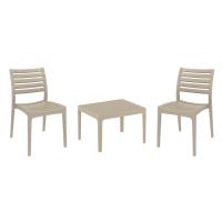 Ares Conversation Set with Sky 24" Side Table Taupe S009109-DVR-