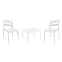 Ares Conversation Set with Sky 24" Side Table White S009109-WHI-