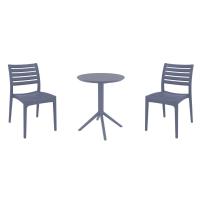Ares Bistro Set with Sky 24" Round Folding Table Dark Gray S009121-DGR