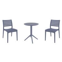 Ares Bistro Set with Sky 24" Round Folding Table Dark Gray S009121-DGR