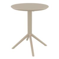 Ares Bistro Set with Sky 24" Round Folding Table Taupe S009121-DVR - 2