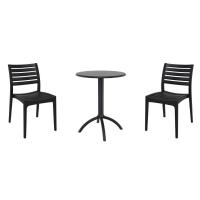 Ares Bistro Set with Octopus 24" Round Table Black S009160-BLA