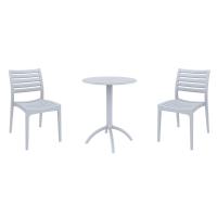 Ares Bistro Set with Octopus 24" Round Table Silver Gray S009160-SIL-