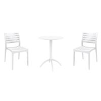 Ares Bistro Set with Octopus 24" Round Table White S009160-WHI