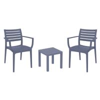 Artemis Conversation Set with Ocean Side Table Dark Gray S011066-DGR - 1