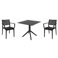 Artemis Dining Set with Sky 31" Square Table Black S011106-BLA-