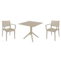 Artemis Dining Set with Sky 31" Square Table Taupe S011106-DVR-