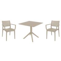 Artemis Dining Set with Sky 31" Square Table Taupe S011106-DVR