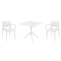 Artemis Dining Set with Sky 31" Square Table White S011106-WHI