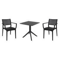 Artemis Dining Set with Sky 27" Square Table Black S011108-BLA