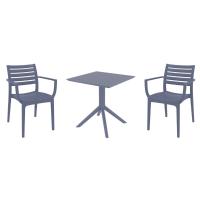 Artemis Dining Set with Sky 27" Square Table Dark Gray S011108-DGR