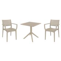Artemis Dining Set with Sky 27" Square Table Taupe S011108-DVR-
