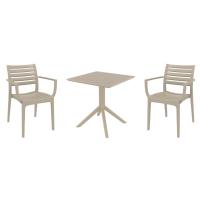 Artemis Dining Set with Sky 27" Square Table Taupe S011108-DVR