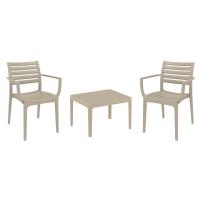 Artemis Conversation Set with Sky 24" Side Table Taupe S011109-DVR-
