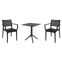 Artemis Bistro Set with Sky 24" Square Folding Table Black S011114-BLA