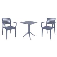 Artemis Bistro Set with Sky 24" Square Folding Table Dark Gray S011114-DGR