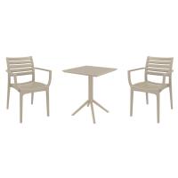 Artemis Bistro Set with Sky 24" Square Folding Table Taupe S011114-DVR