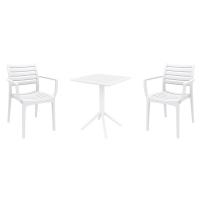Artemis Bistro Set with Sky 24" Square Folding Table White S011114-WHI-