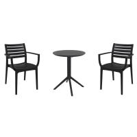 Artemis Bistro Set with Sky 24" Round Folding Table Black S011121-BLA