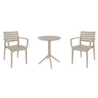 Artemis Bistro Set with Sky 24" Round Folding Table Taupe S011121-DVR