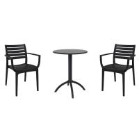 Artemis Bistro Set with Octopus 24" Round Table Black S011160-BLA - 1